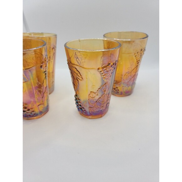 Carnival Glass Juice Glasses Set Of 4 - Picture 8 of 15
